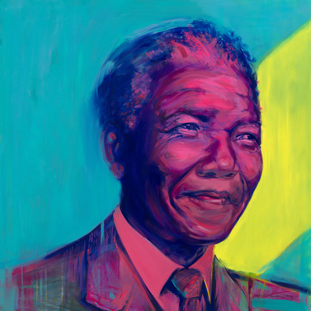 "Mandela" CANVAS PRINT colour - 90cm x 90cm